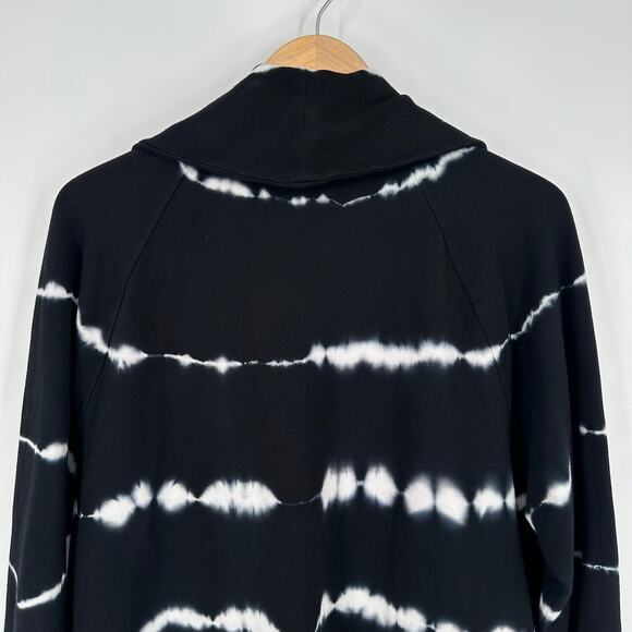 Bass Tie Dye Open Front Cardigan Draped Pocket Sweater Sweatshirt Boho - Picture 7 of 10